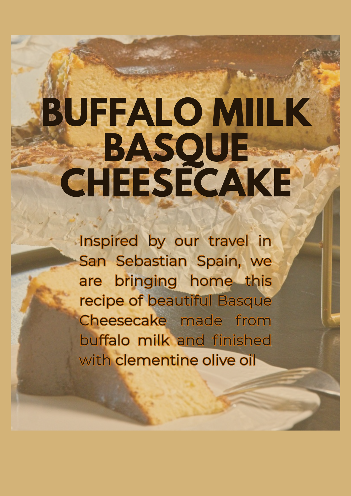 Buffalo Milk Basque Cheesecake (9-inch, serves 8–10)