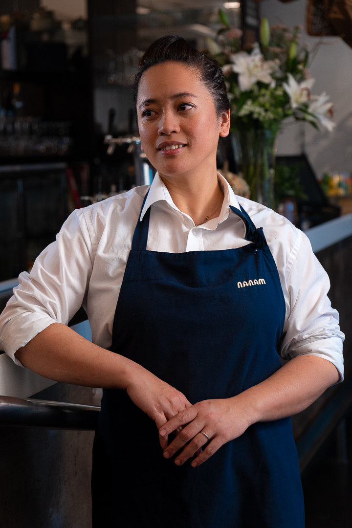 Chef Jess Granada, Executive Chef and Owner of Nanam, in the restaurant in Takapuna